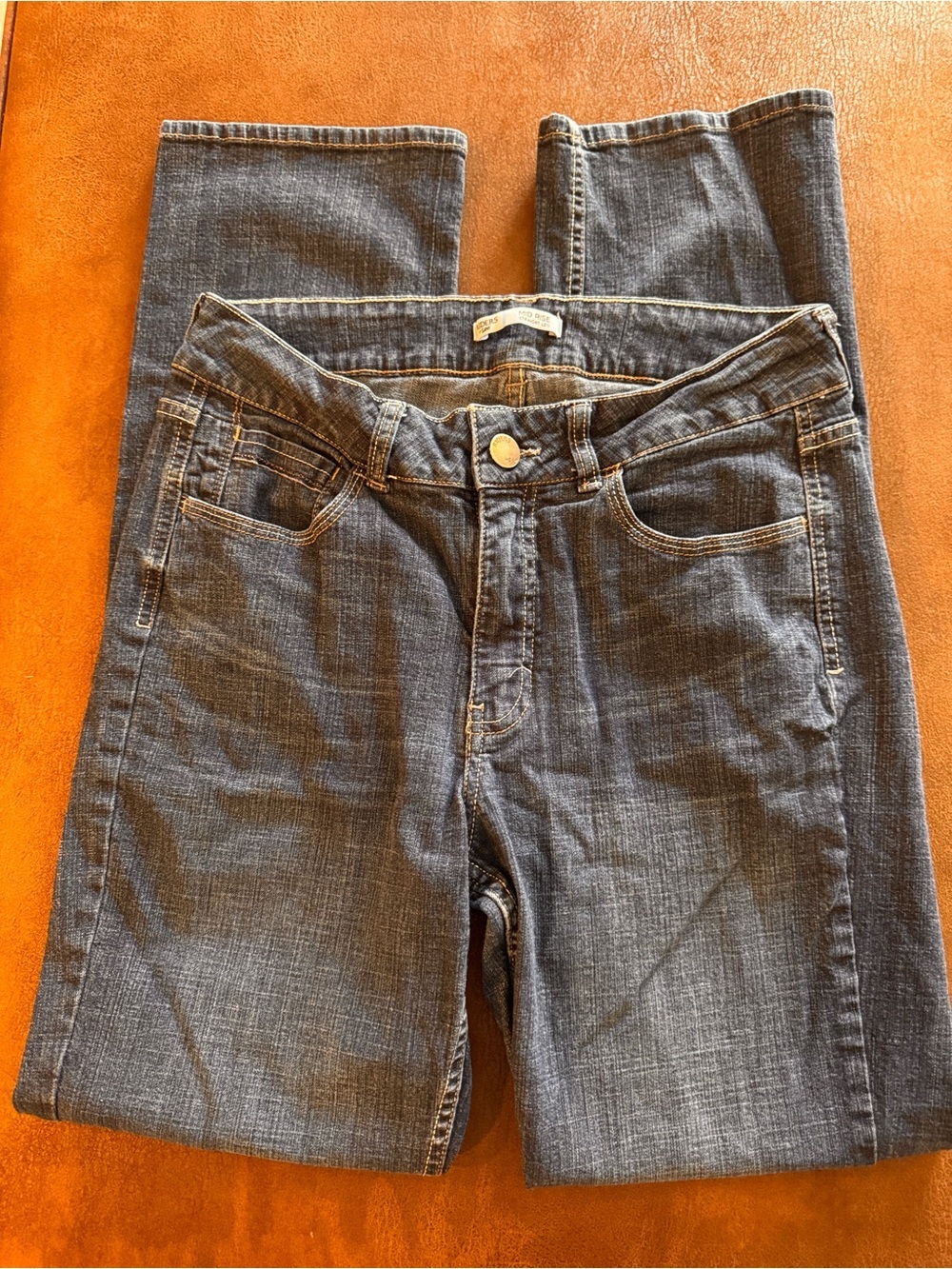 Lee Riders Mid Rise Straight Leg Jeans in Dark Blue Denim